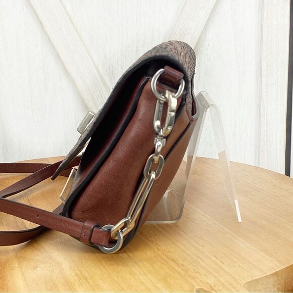 Coach Python Embossed Crosstown Crossbody Bag Brown - Picture 2 of 13